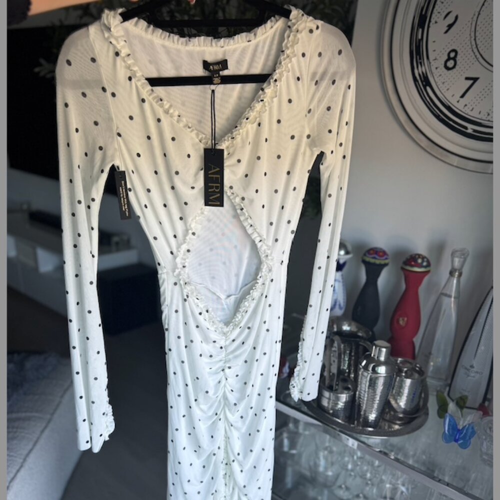 AFRM Cat Ruffle Micro Maxi in Blanc Micro Dot Size S. - Picture 8 of 10